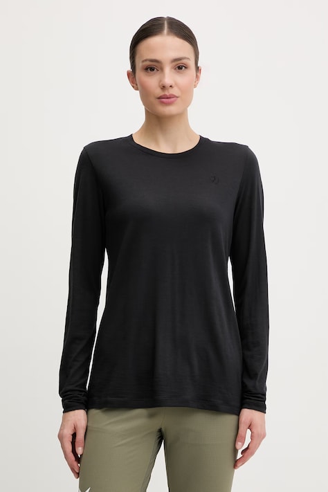 Fjallraven longsleeve damski z wełną Abisko czarny F84102