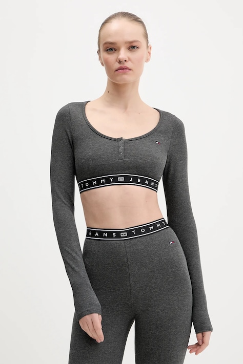 Лонгслив Tommy Jeans цвет серый DW0DW22538