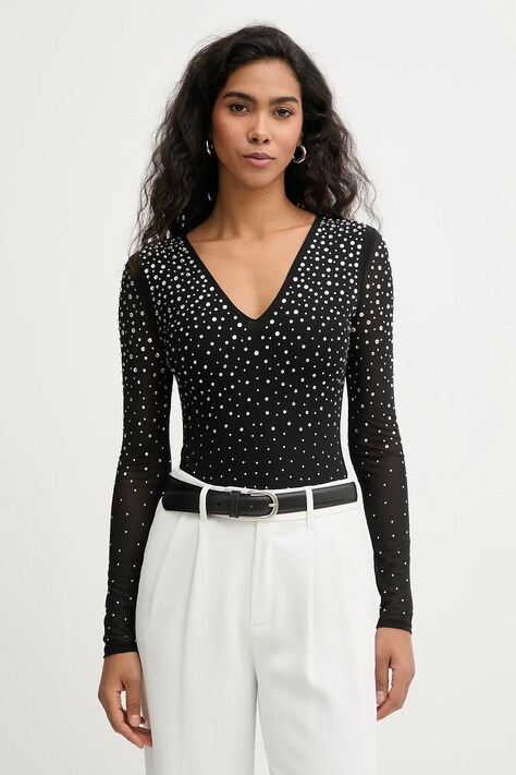 Marciano by Guess body FLORA damska kolor czarny z aplikacją 6RGP00 6218A