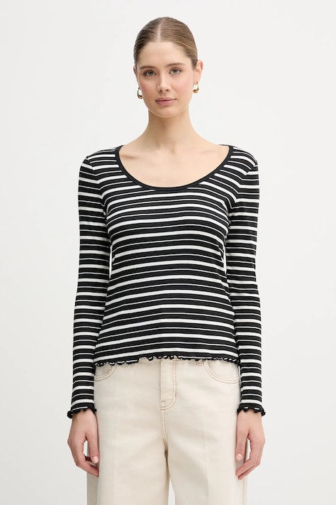 Μακρυμάνικο Tommy Hilfiger χρώμα: μαύρο, WW0WW47814