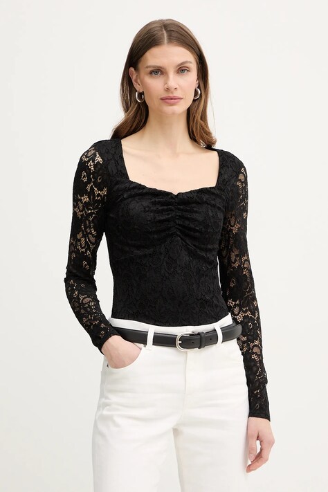 Μπλουζάκι Guess χρώμα: μαύρο, W6PP67 KJ210