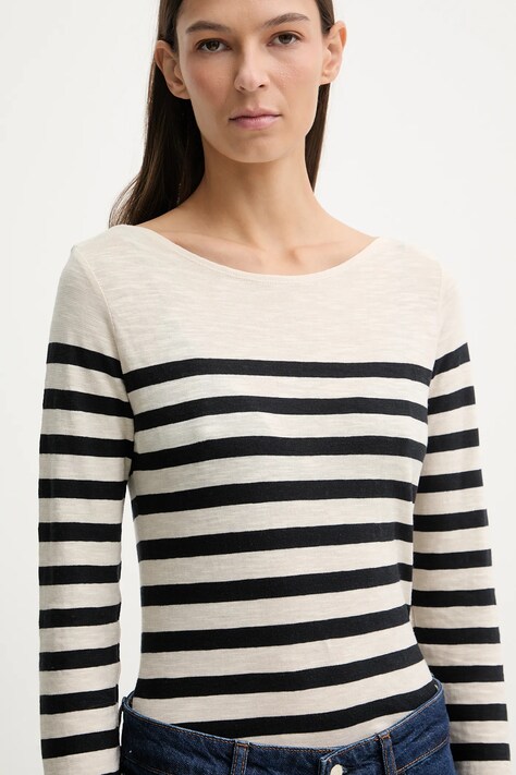 Marc O'Polo longsleeve bawełniany kolor beżowy 600219652597