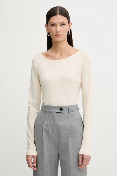 Marc O'Polo longsleeve bawełniany kolor beżowy 600226152199