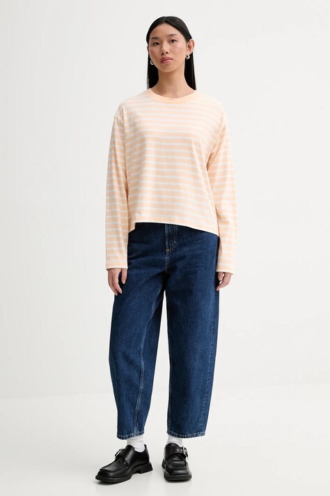 Marc O'Polo longsleeve bawełniany kolor pomarańczowy cold shoulder 5000007507