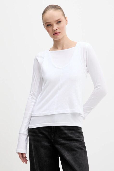 The Ragged Priest longsleeve bawełniany kolor biały RPAW251014JS