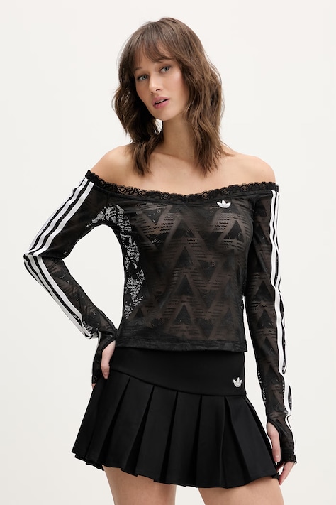 adidas Originals longsleeve kolor czarny dekolt hiszpański KD0350