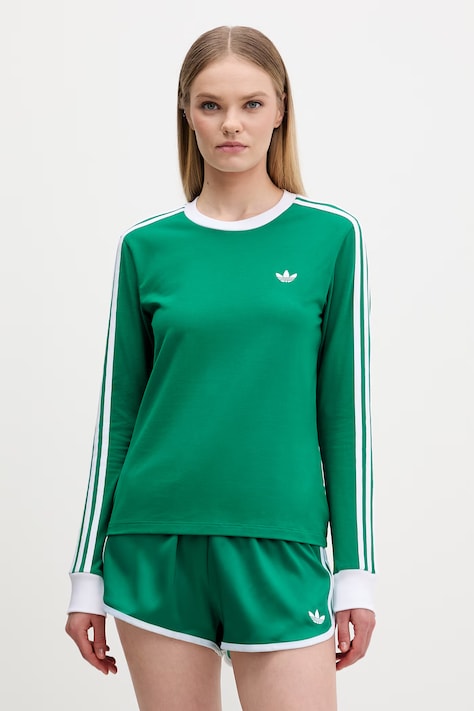 Tričko s dlhým rukávom adidas Originals zelená farba, KD3686