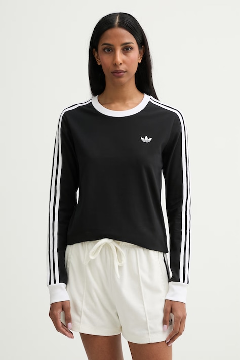adidas Originals tričko s dlhým rukávom detské bavlnené s elastanom čierne KD7964