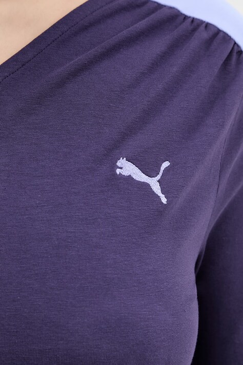 Puma лонгслів жіночий з бавовною Asymmetric Longsleeve — SS26-BUD040, фіолетовий — фото 5