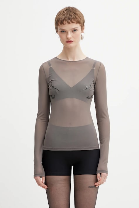 Лонгслів Jean Paul GAULTIER Needles колір сірий 26/01-W-TO433-M016