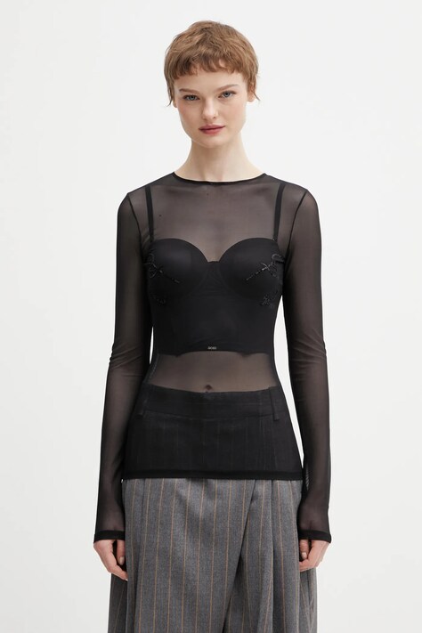 Jean Paul GAULTIER longsleeve Needles damskie kolor czarny 26/01-W-TO433-M016