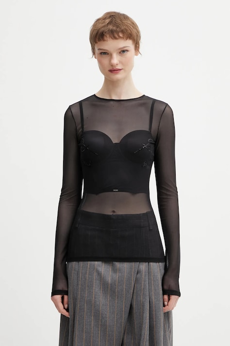 Jean Paul GAULTIER longsleeve Needles damskie kolor czarny 26/01-W-TO433-M016