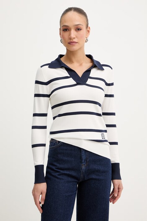 Marella sweter Emme by Marella damski kolor biały lekki 2615361071200