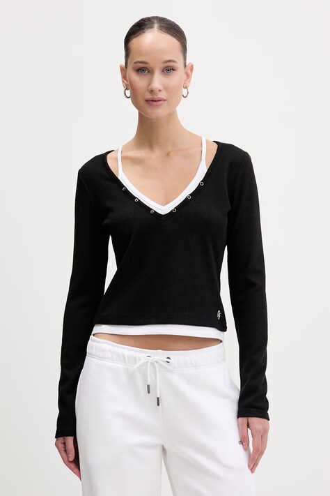 Guess Jeans longsleeve kolor czarny W6RP31 KD072