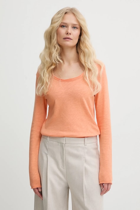 American Vintage longsleeve bawełniany kolor pomarańczowy SON02HG