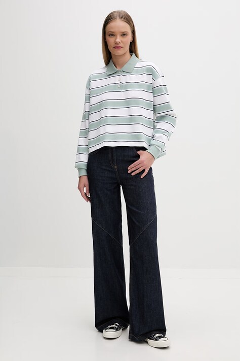 Guess Jeans лонгслів жіночий бавовняний — SS26-BUD053, зелений — фото 2