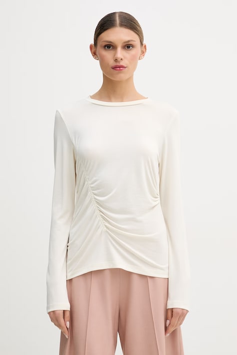 Sisley longsleeve damski beżowy 3YFAL108Q