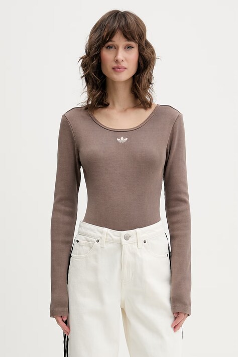 adidas Originals body damskie z bawełną beżowe KE1122