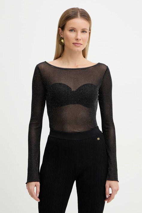 Fracomina longsleeve damskie kolor czarny FR26ST3042J48101