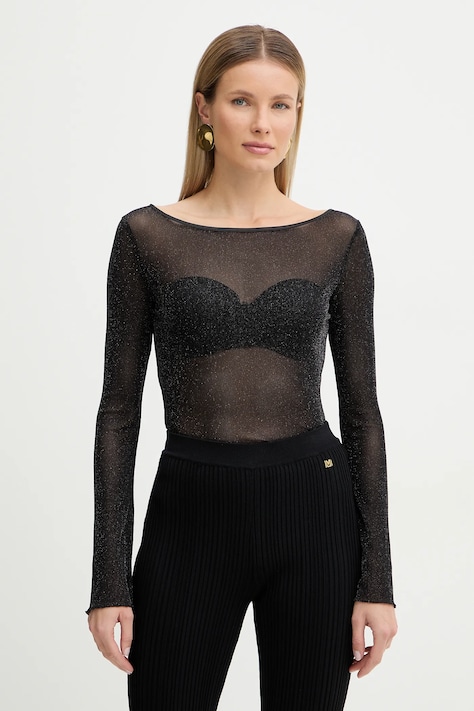 Fracomina longsleeve damskie kolor czarny FR26ST3042J48101