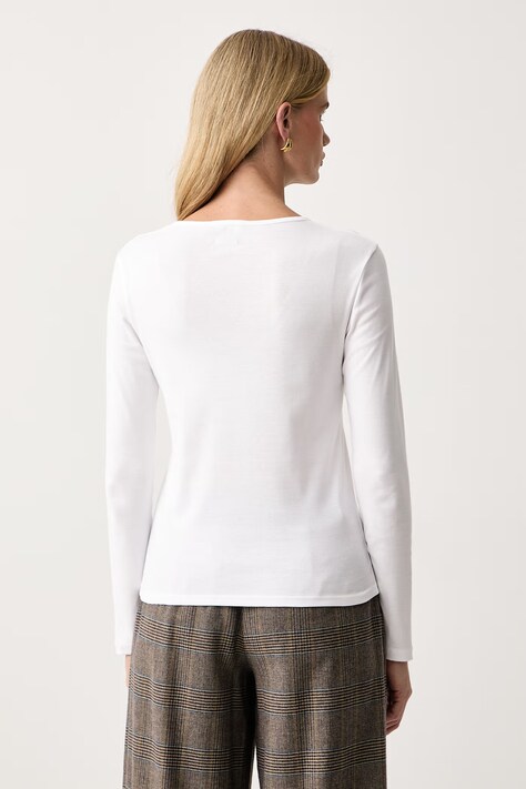 United Colors of Benetton Longsleeve damski bawełniany biały 3GA8D10CF