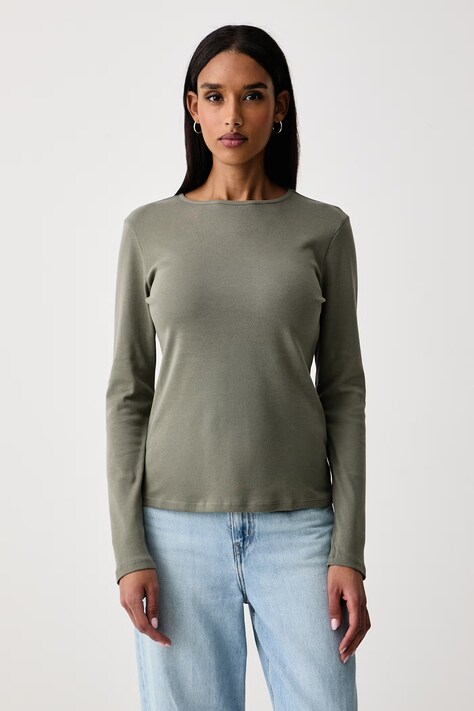 United Colors of Benetton Longsleeve damski bawełniany zielony 3GA8D10CF