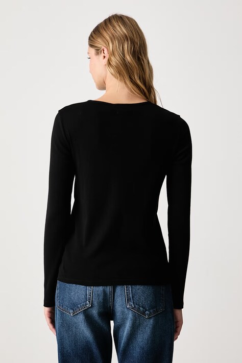 United Colors of Benetton Longsleeve damski bawełniany czarny 3GA8D10CF