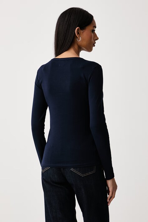 United Colors of Benetton Longsleeve damski bawełniany granatowy 3GA8E16G0