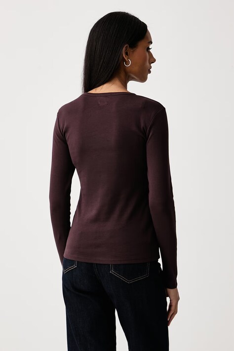 United Colors of Benetton Longsleeve damski bawełniany brązowy 3GA8E16G0