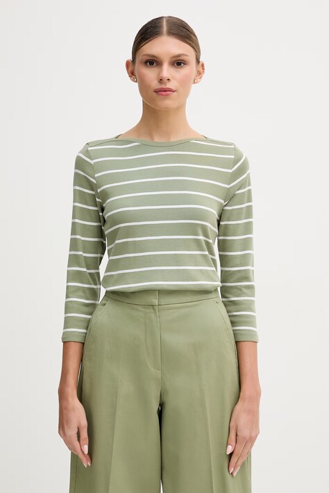 United Colors of Benetton majica dugih rukava za žene od pamuka zelena 339PD10C4