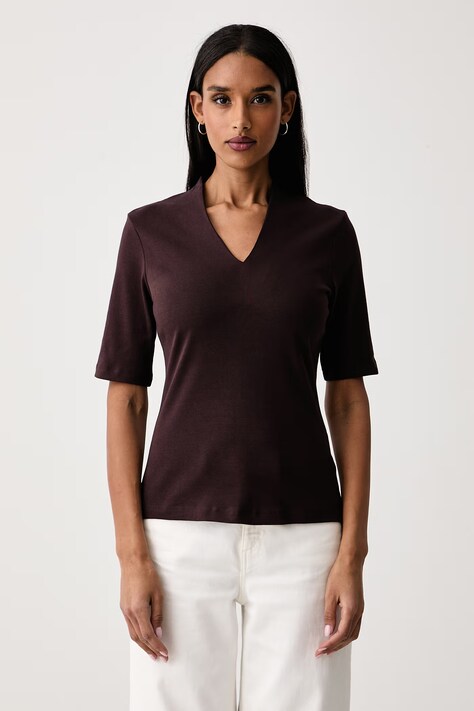 United Colors of Benetton Tricou pentru femei din bumbac maro 3GA8D400U