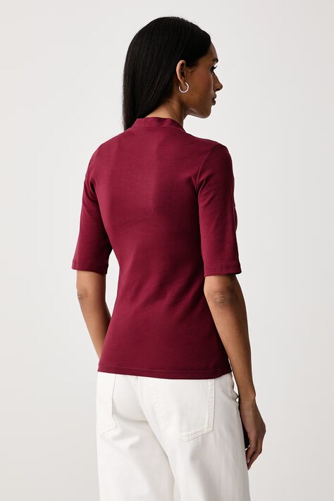 United Colors of Benetton Tričko dámské bavlněné burgundské 3GA8D400U