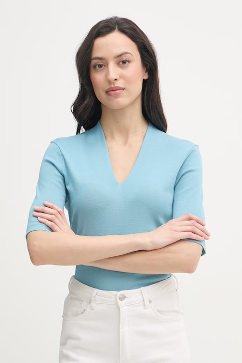 United Colors of Benetton футболка жіноча бавовняна блакитна 3GA8D400U