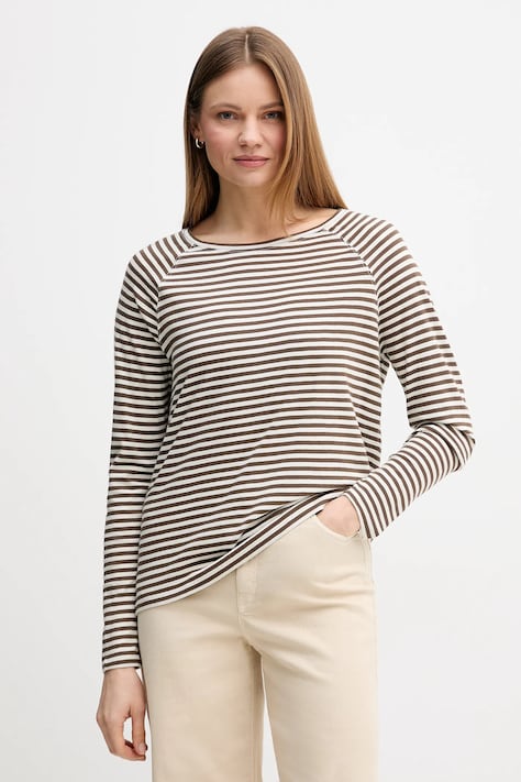 Marc O'Polo longsleeve bawełniany kolor brązowy 5000008121