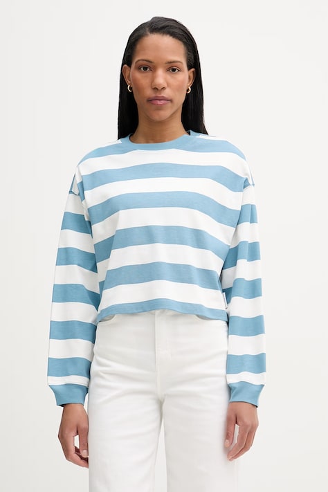 Marc O'Polo tričko s dlouhým rukávem dámské bavlněné modré 5000008218