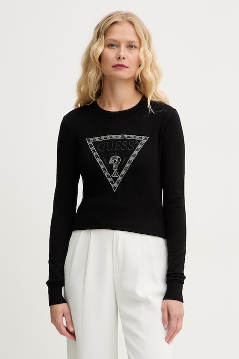 Guess maglione da donna in viscosa MACIE nero W6GR19 Z0608