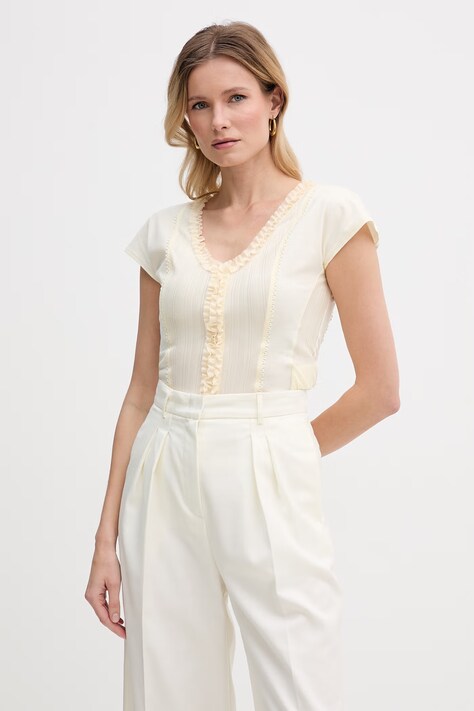 Max&Co. bluzka damska bawełniana MCOGESTRO żółta 2616951023200