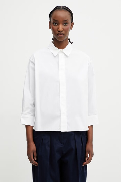 Kenzo Shirt LS koszula bawełniana damska biała gładka FG52UC2809LG