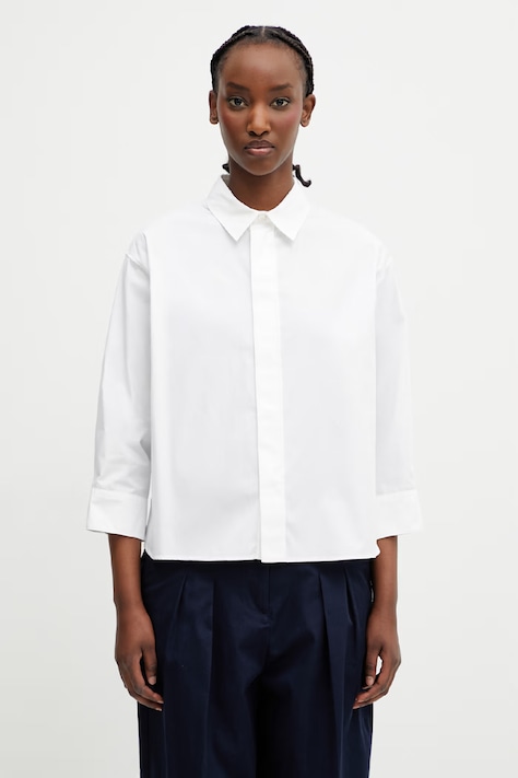 Kenzo Shirt LS koszula bawełniana damska biała gładka FG52UC2809LG