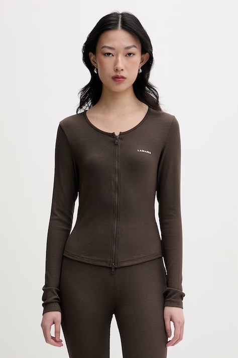 La Mania longsleeve damski z wiskozą VIRGINA brązowy VIRGINA