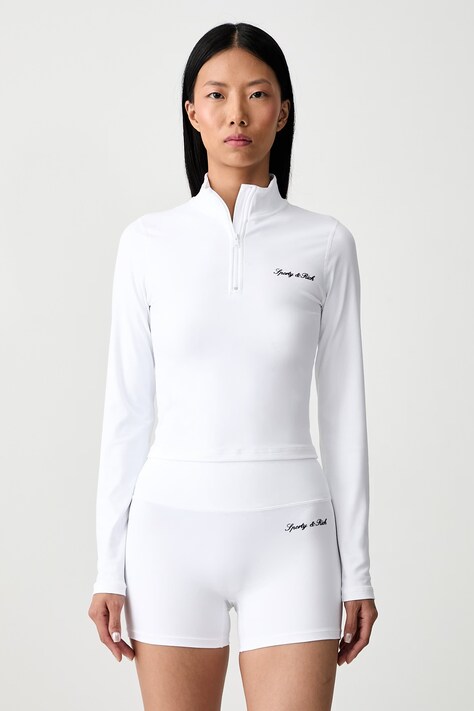 Sporty & Rich longsleeve damski Signature Logo biały TO10271326WH01