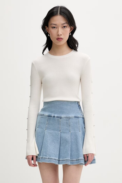 From Future sweter damski wełniany beżowy WTO03667