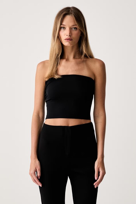 Le Privé top damski z modalu ZAHA BANDEAU TOP NOIR czarny LP00420