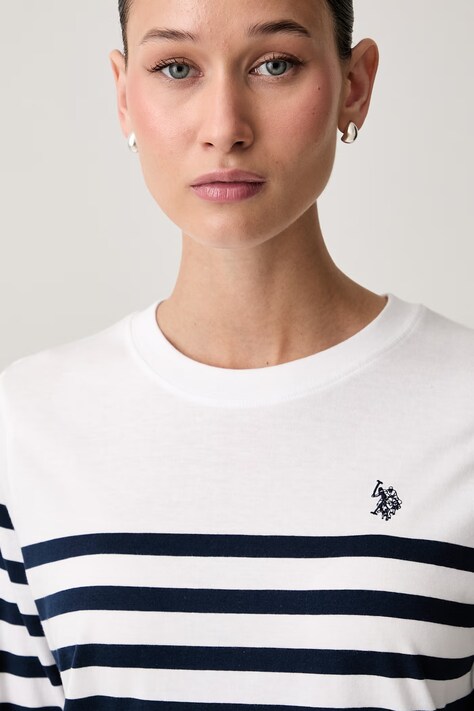 U.S. Polo Assn. лонгслів жіночий бавовняний Stripe LS — фото 4