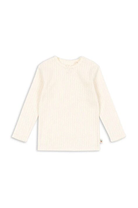 Konges Sløjd longsleeve bawełniany MINNIE BLOUSE GOTS kolor beżowy KS104372