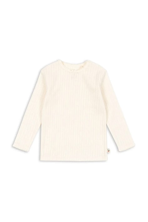 Βαμβακερή μπλούζα με μακριά μανίκια Konges Sløjd MINNIE BLOUSE GOTS χρώμα: μπεζ, KS104372
