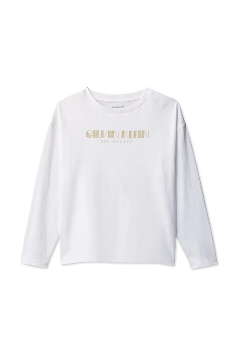 Calvin Klein Jeans longsleeve bawełniany dziecięcy kolor biały IG0IG03090
