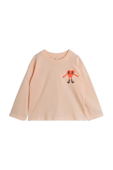 Mini Rodini longsleeve bawełniany dziecięcy Heart kolor pomarańczowy 26120122