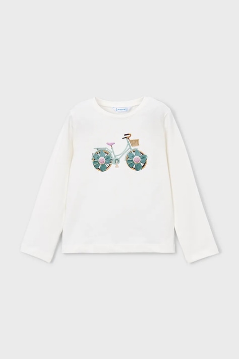 Detské tričko s dlhým rukávom Mayoral béžová farba, 3019