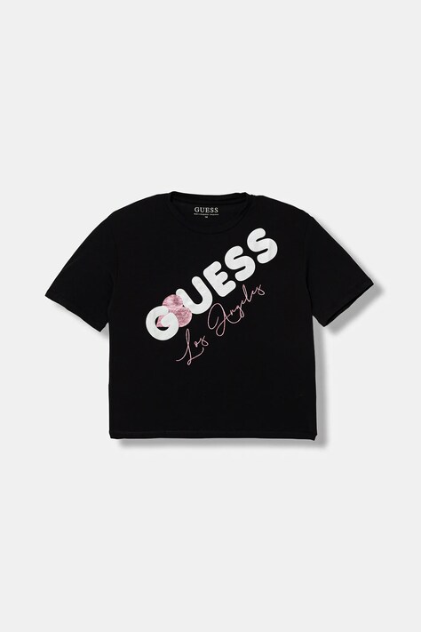 Guess t-shirt dziecięcy kolor czarny J6RI00 K6YW4
